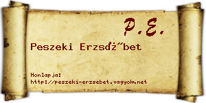 Peszeki Erzsébet névjegykártya