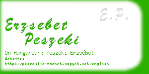 erzsebet peszeki business card